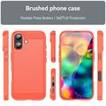 Custodia in TPU spazzolato per iPhone 17 - Fibra di Carbonio - Rossa