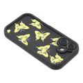 Custodia in TPU con stampa a farfalla per iPhone 17 - Gialla / Nera