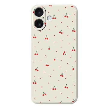 Custodia in TPU con motivo ciliegia per iPhone 17 - Beige