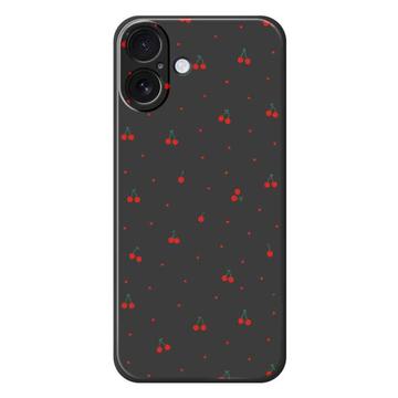 Custodia in TPU con motivo a ciliegia per iPhone 17 - Nera