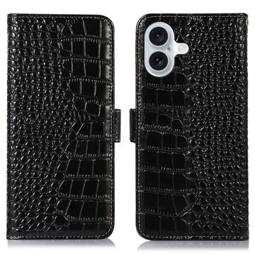 Custodia in Pelle a Portafoglio Serie Crocodile con RFID per iPhone 17