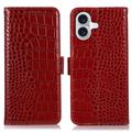 Custodia in Pelle a Portafoglio Serie Crocodile con RFID per iPhone 17