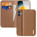 Custodia in Pelle a Portafoglio iPhone 17 Dux Ducis Hivo - Marrone