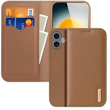 Custodia in Pelle a Portafoglio iPhone 17 Dux Ducis Hivo - Marrone