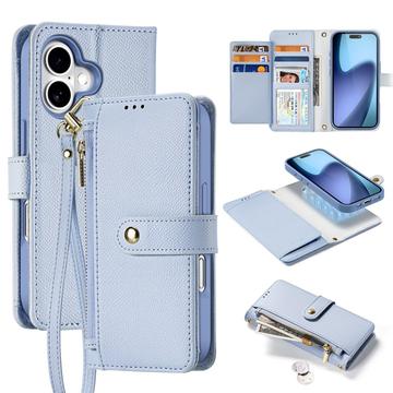 Custodia in pelle a portafoglio con copertura magnetica Dux Ducis Lawa per iPhone 17 - Baby Blu