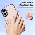 Custodia iPhone 17 Dux Ducis Luvy con anello per le dita e cinturino per la mano - Rosa chiaro / Farfalla