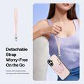 Custodia iPhone 17 Dux Ducis Luvy con anello per le dita e cinturino per la mano - Rosa chiaro / Farfalla