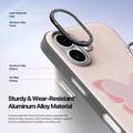 Custodia iPhone 17 Dux Ducis Luvy con anello per le dita e cinturino per la mano - Rosa chiaro / Farfalla