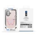 Custodia iPhone 17 Dux Ducis Luvy con anello per le dita e cinturino per la mano - Rosa chiaro / Farfalla