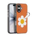 Custodia per iPhone 17 Dux Ducis Luvy con anello per le dita e cinturino per la mano - Arancione / Margherita