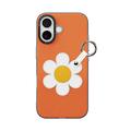 Custodia per iPhone 17 Dux Ducis Luvy con anello per le dita e cinturino per la mano - Arancione / Margherita
