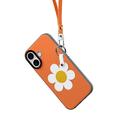 Custodia per iPhone 17 Dux Ducis Luvy con anello per le dita e cinturino per la mano - Arancione / Margherita