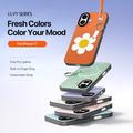 Custodia per iPhone 17 Dux Ducis Luvy con anello per le dita e cinturino per la mano - Arancione / Margherita