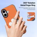 Custodia per iPhone 17 Dux Ducis Luvy con anello per le dita e cinturino per la mano - Arancione / Margherita
