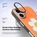 Custodia per iPhone 17 Dux Ducis Luvy con anello per le dita e cinturino per la mano - Arancione / Margherita