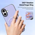 Custodia iPhone 17 Dux Ducis Luvy con anello per le dita e cinturino per la mano - Viola / Conchiglia