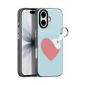 Custodia per iPhone 17 Dux Ducis Luvy con anello per le dita e cinturino per la mano - Blu cielo / Cuore