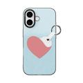 Custodia per iPhone 17 Dux Ducis Luvy con anello per le dita e cinturino per la mano - Blu cielo / Cuore