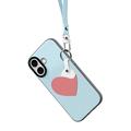 Custodia per iPhone 17 Dux Ducis Luvy con anello per le dita e cinturino per la mano - Blu cielo / Cuore