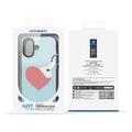 Custodia per iPhone 17 Dux Ducis Luvy con anello per le dita e cinturino per la mano - Blu cielo / Cuore