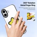 Custodia per iPhone 17 Dux Ducis Luvy con anello per le dita e cinturino per la mano - Bianco / Stella