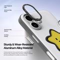 Custodia per iPhone 17 Dux Ducis Luvy con anello per le dita e cinturino per la mano - Bianco / Stella