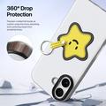 Custodia per iPhone 17 Dux Ducis Luvy con anello per le dita e cinturino per la mano - Bianco / Stella
