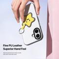 Custodia per iPhone 17 Dux Ducis Luvy con anello per le dita e cinturino per la mano - Bianco / Stella