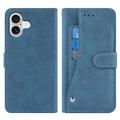 iPhone 17 Elegante custodia a portafoglio retrò con portacarte rotante - Blu