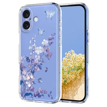 Custodia in TPU con motivo floreale per iPhone 17 - Viola