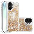 Custodia in TPU iPhone 17 Glitter Quicksand - Cuori d'oro