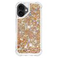 Custodia in TPU iPhone 17 Glitter Quicksand - Cuori d\'oro