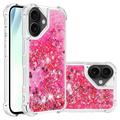 Custodia in TPU iPhone 17 Glitter Quicksand - Cuori rosa
