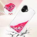 Custodia in TPU iPhone 17 Glitter Quicksand - Cuori rosa