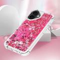 Custodia in TPU iPhone 17 Glitter Quicksand - Cuori rosa