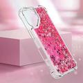 Custodia in TPU iPhone 17 Glitter Quicksand - Cuori rosa