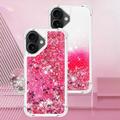 Custodia in TPU iPhone 17 Glitter Quicksand - Cuori rosa