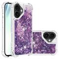 Custodia in TPU iPhone 17 Glitter Quicksand - Cuori viola