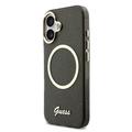 Custodia con cinturino per iPhone 17 Guess IML Glitter Script - Compatibile con MagSafe - Nera