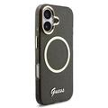 Custodia con cinturino per iPhone 17 Guess IML Glitter Script - Compatibile con MagSafe - Nera