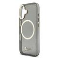 Custodia con cinturino per iPhone 17 Guess IML Glitter Script - Compatibile con MagSafe - Nera