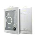 Custodia con cinturino per iPhone 17 Guess IML Glitter Script - Compatibile con MagSafe - Nera