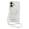 Custodia con cinturino per iPhone 17 Guess IML Glitter Script - Compatibile con MagSafe