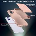 Custodia ibrida per iPhone 17 con specchio nascosto e slot per schede - rosa