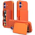 Custodia ibrida per iPhone 17 con specchio nascosto e slot per schede - Arancione