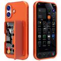 Custodia ibrida per iPhone 17 con specchio nascosto e slot per schede - Arancione