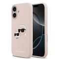 Custodia MagSafe in silicone liquido per iPhone 17 Karl Lagerfeld Double Heads - Rosa