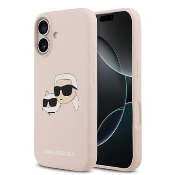 Custodia MagSafe in silicone liquido per iPhone 17 Karl Lagerfeld Double Heads - Rosa