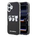 Custodia per iPhone 17 Karl Lagerfeld IML Choupette Trio Watercolor - Compatibile con MagSafe - Nera