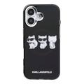 Custodia per iPhone 17 Karl Lagerfeld IML Choupette Trio Watercolor - Compatibile con MagSafe - Nera
